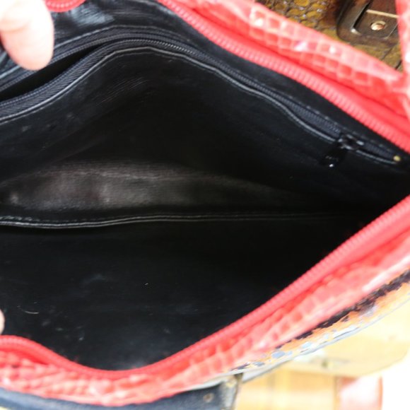 Clemente Red Snakeskin Clutch - Picture 3 of 8